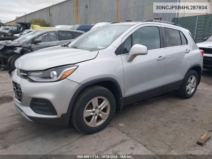 2017 Chevrolet Trax Lt VIN: 3GNCJPSB4HL287804 Lot: 40611714