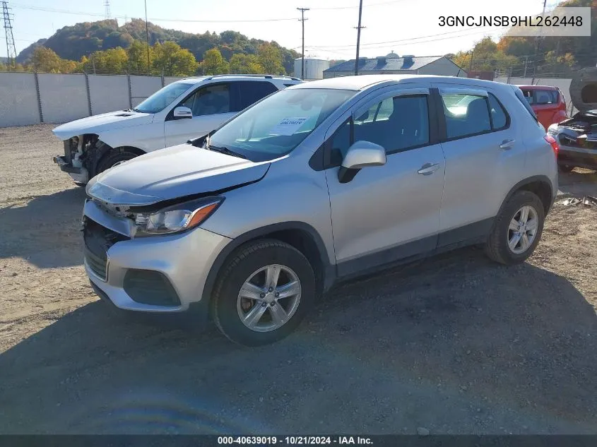 2017 Chevrolet Trax Ls VIN: 3GNCJNSB9HL262448 Lot: 40639019