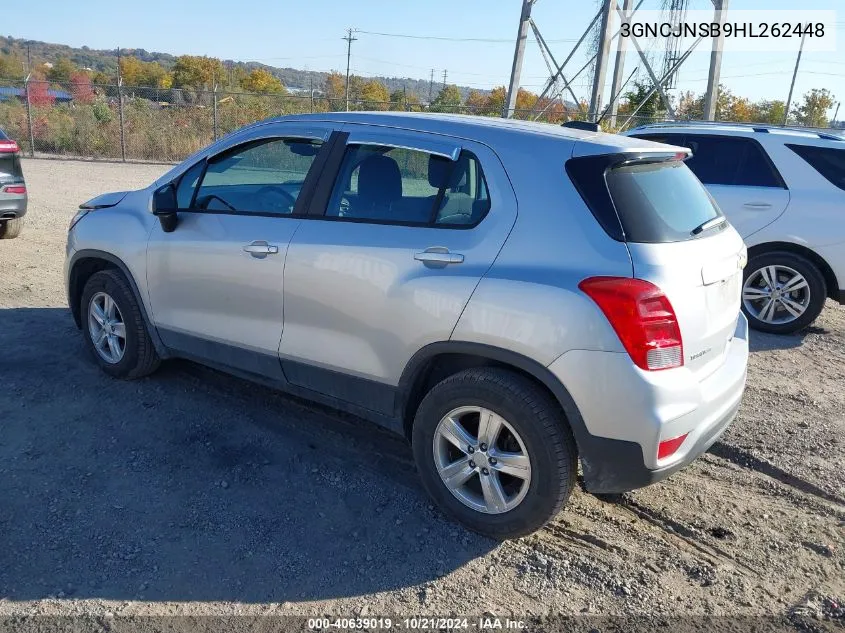 2017 Chevrolet Trax Ls VIN: 3GNCJNSB9HL262448 Lot: 40639019