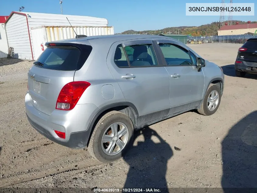 2017 Chevrolet Trax Ls VIN: 3GNCJNSB9HL262448 Lot: 40639019