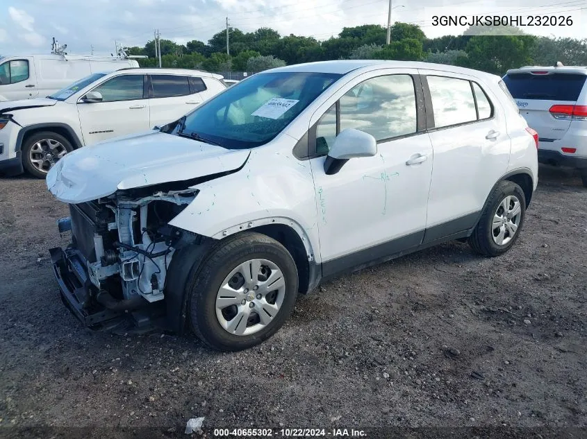 2017 Chevrolet Trax Ls VIN: 3GNCJKSB0HL232026 Lot: 40655302