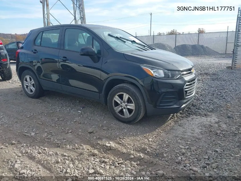 2017 Chevrolet Trax Ls VIN: 3GNCJNSB1HL177751 Lot: 40697525