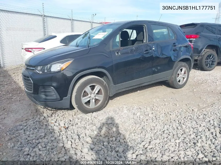 2017 Chevrolet Trax Ls VIN: 3GNCJNSB1HL177751 Lot: 40697525