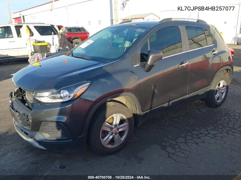 2017 Chevrolet Trax Lt VIN: KL7CJPSB4HB257077 Lot: 40700708