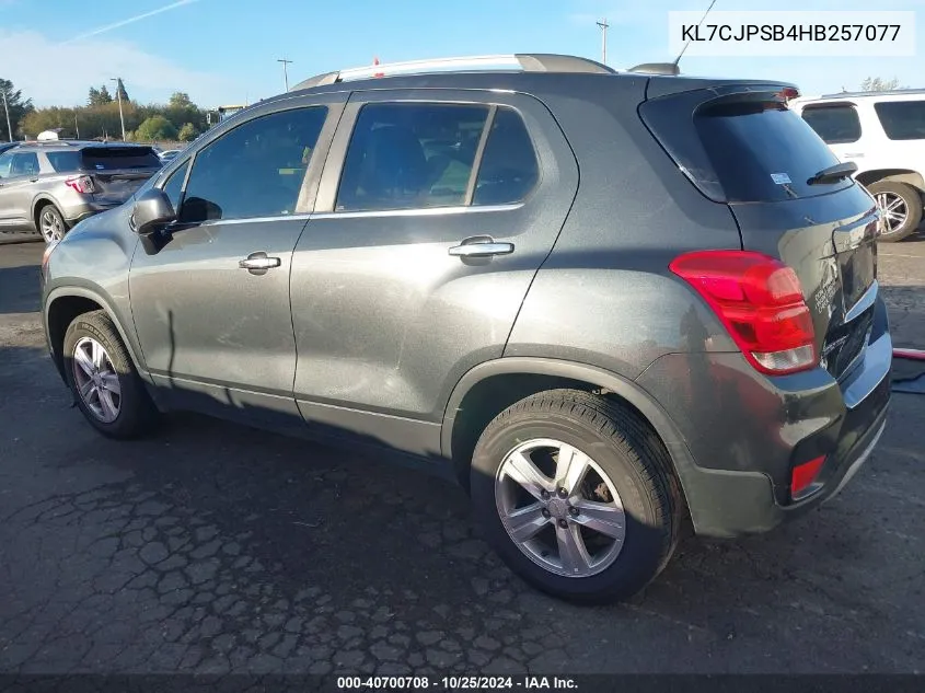 2017 Chevrolet Trax Lt VIN: KL7CJPSB4HB257077 Lot: 40700708