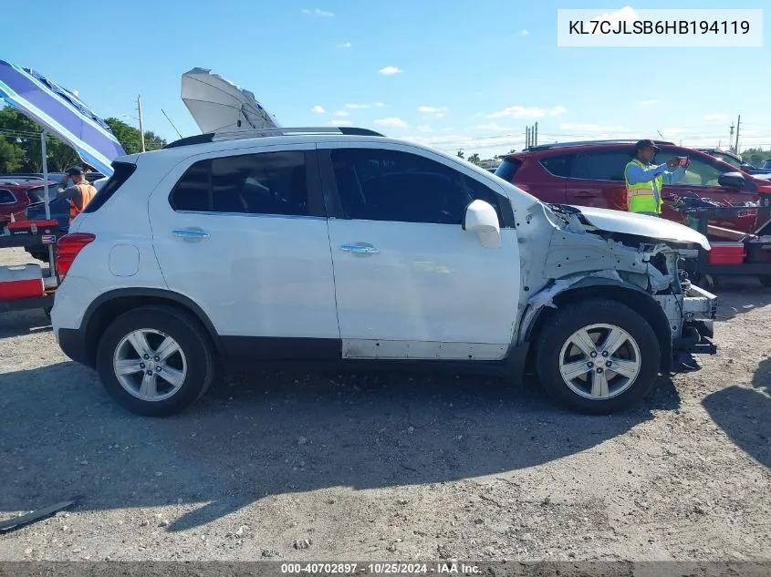 KL7CJLSB6HB194119 2017 Chevrolet Trax Lt