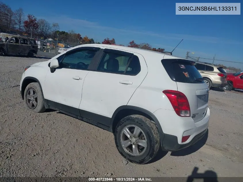 2017 Chevrolet Trax Ls VIN: 3GNCJNSB6HL133311 Lot: 40723946