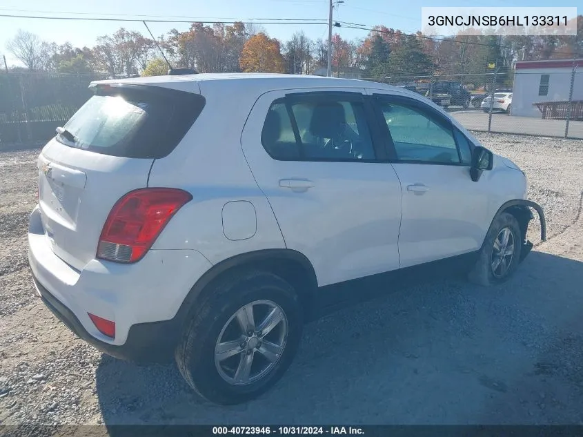 2017 Chevrolet Trax Ls VIN: 3GNCJNSB6HL133311 Lot: 40723946