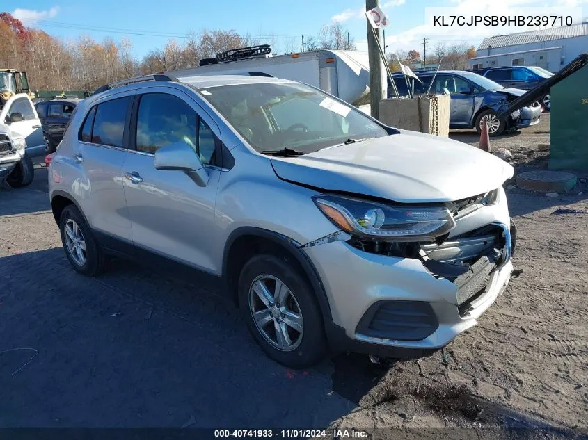 2017 Chevrolet Trax Lt VIN: KL7CJPSB9HB239710 Lot: 40741933