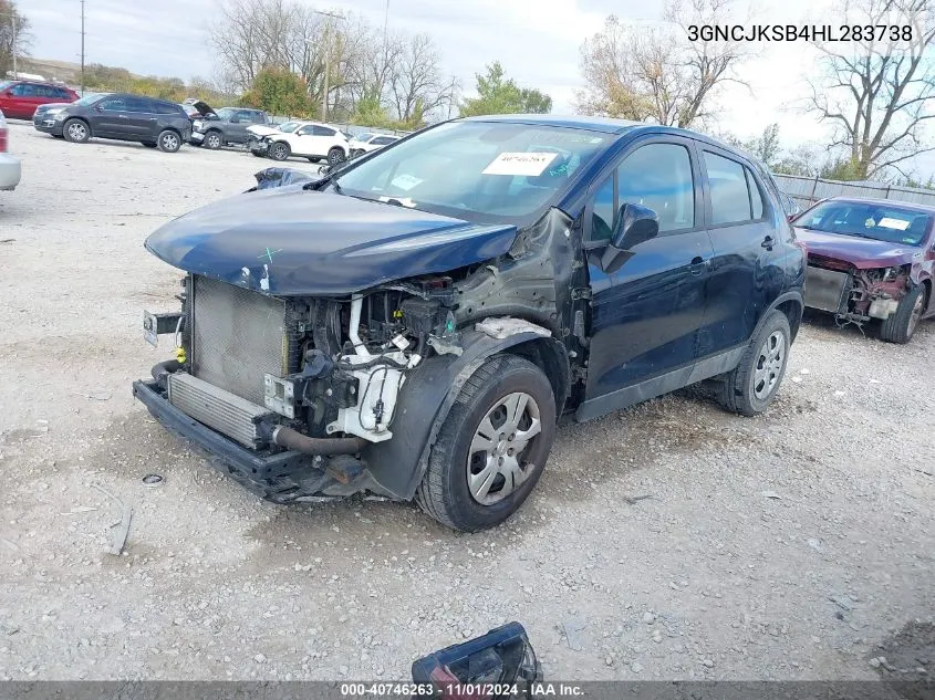 2017 Chevrolet Trax Ls VIN: 3GNCJKSB4HL283738 Lot: 40746263