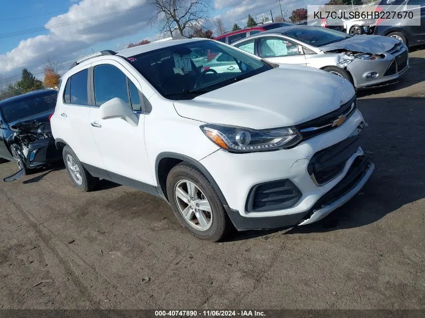 2017 Chevrolet Trax Lt VIN: KL7CJLSB6HB227670 Lot: 40747890