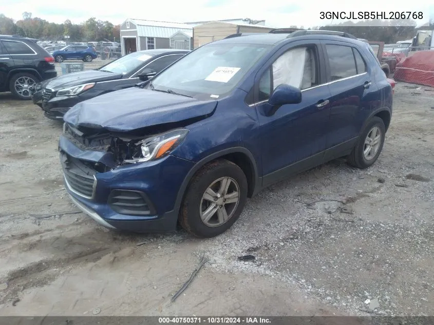 2017 Chevrolet Trax Lt VIN: 3GNCJLSB5HL206768 Lot: 40750371