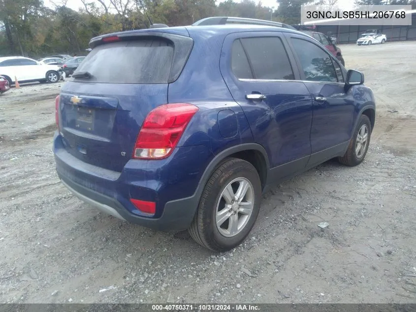 2017 Chevrolet Trax Lt VIN: 3GNCJLSB5HL206768 Lot: 40750371