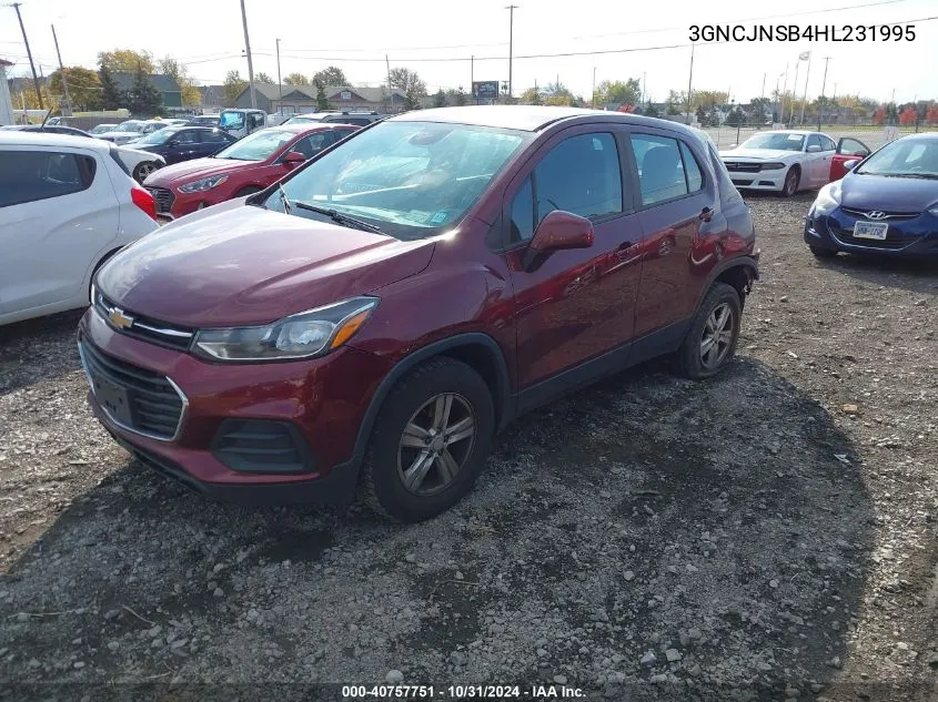 2017 Chevrolet Trax Ls VIN: 3GNCJNSB4HL231995 Lot: 40757751