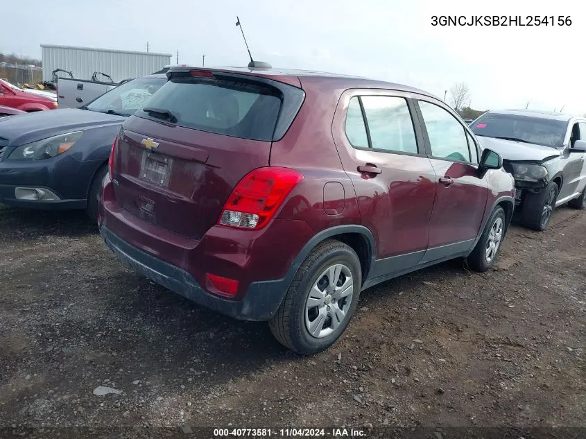 2017 Chevrolet Trax Ls VIN: 3GNCJKSB2HL254156 Lot: 40773581