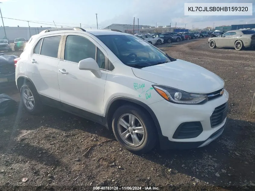 2017 Chevrolet Trax Lt VIN: KL7CJLSB0HB159320 Lot: 40783128