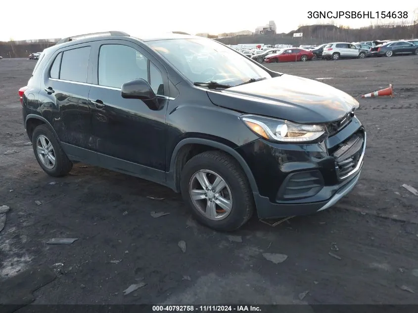 2017 Chevrolet Trax Lt VIN: 3GNCJPSB6HL154638 Lot: 40792758