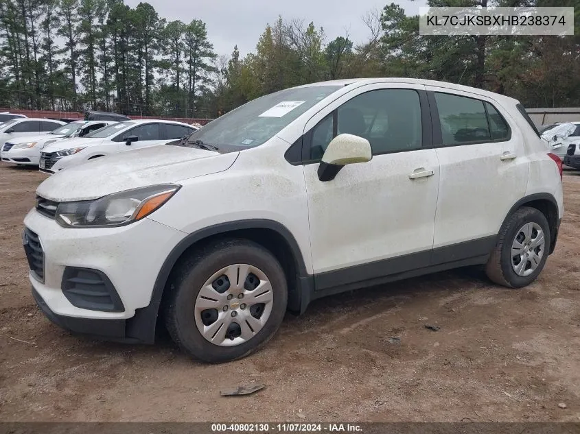 2017 Chevrolet Trax Ls VIN: KL7CJKSBXHB238374 Lot: 40802130