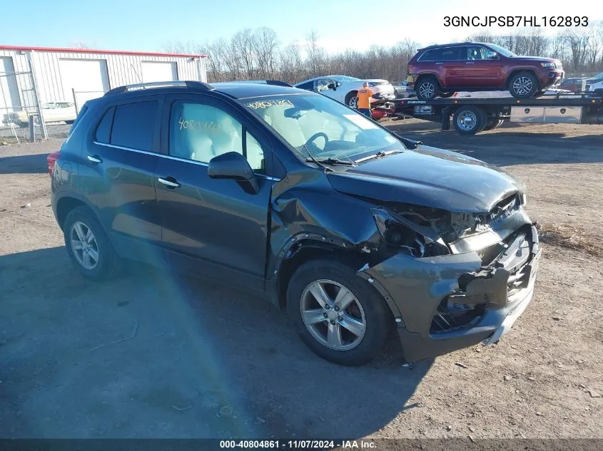 2017 Chevrolet Trax Lt VIN: 3GNCJPSB7HL162893 Lot: 40804861