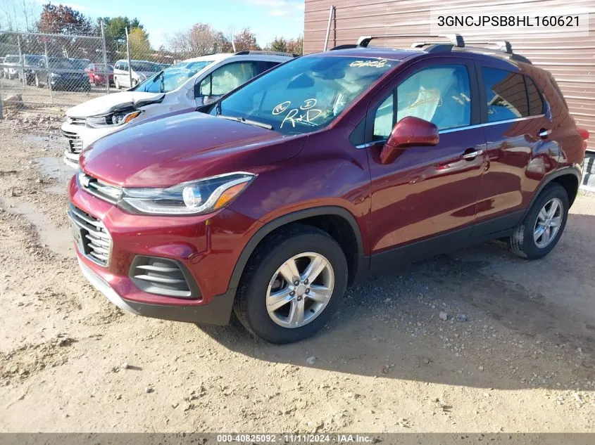 2017 Chevrolet Trax Lt VIN: 3GNCJPSB8HL160621 Lot: 40825092