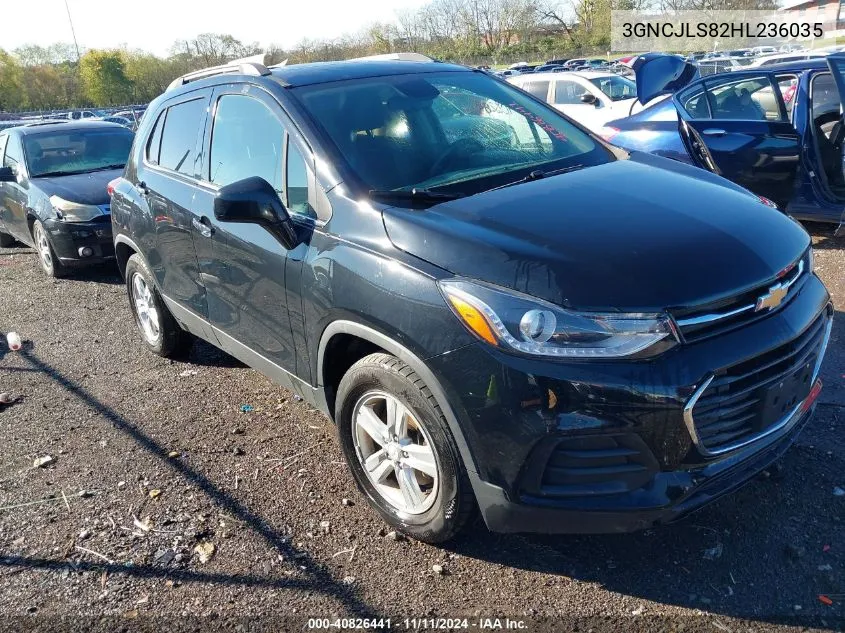 2017 Chevrolet Trax VIN: 3GNCJLS82HL236035 Lot: 40826441