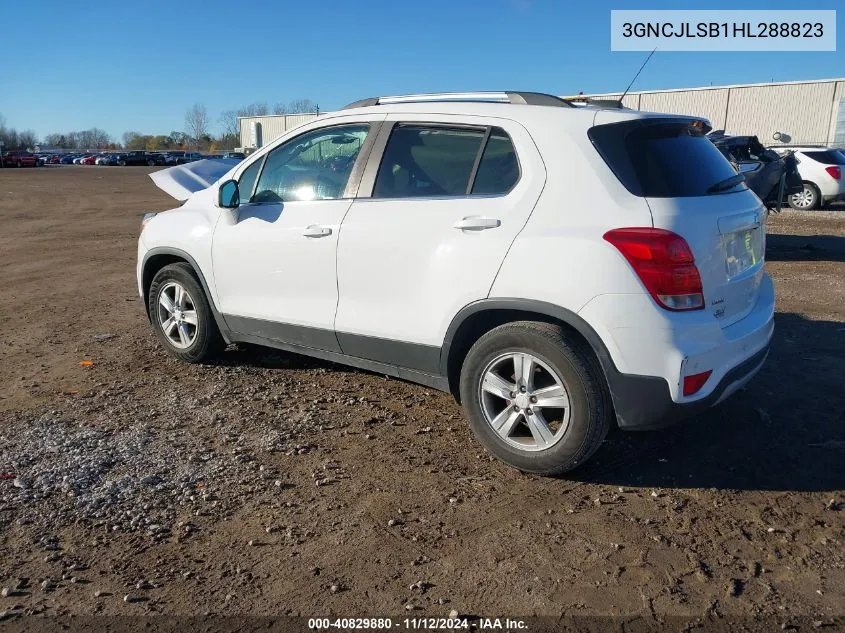 2017 Chevrolet Trax Lt VIN: 3GNCJLSB1HL288823 Lot: 40829880