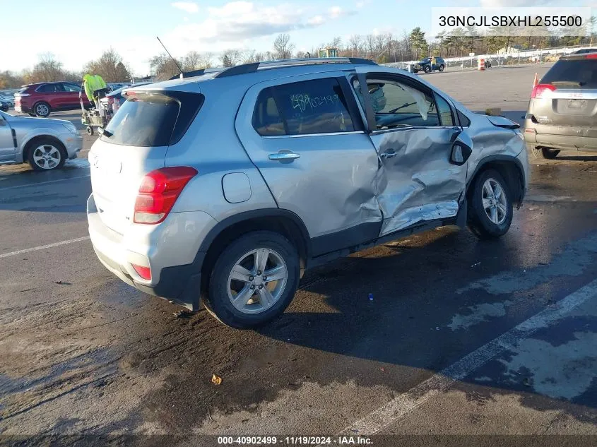 2017 Chevrolet Trax Lt VIN: 3GNCJLSBXHL255500 Lot: 40902499