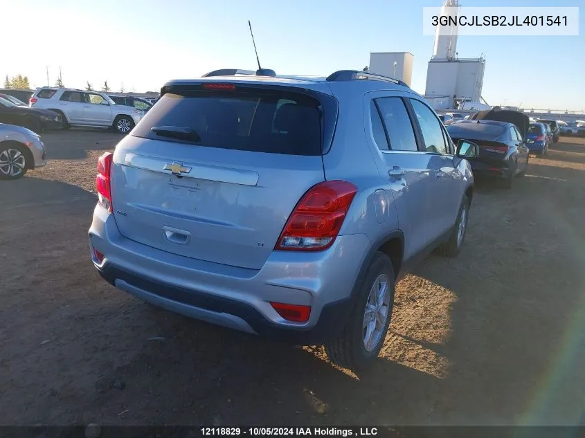 2018 Chevrolet Trax VIN: 3GNCJLSB2JL401541 Lot: 12118829