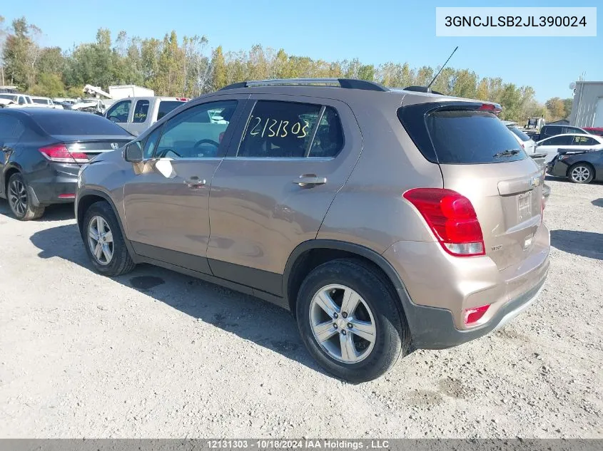 2018 Chevrolet Trax VIN: 3GNCJLSB2JL390024 Lot: 12131303