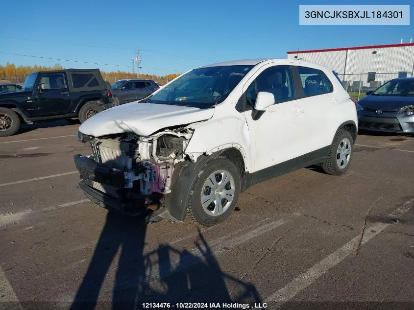 2018 Chevrolet Trax VIN: 3GNCJKSBXJL184301 Lot: 12134476