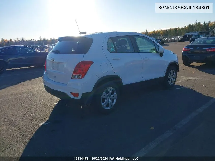 2018 Chevrolet Trax VIN: 3GNCJKSBXJL184301 Lot: 12134476