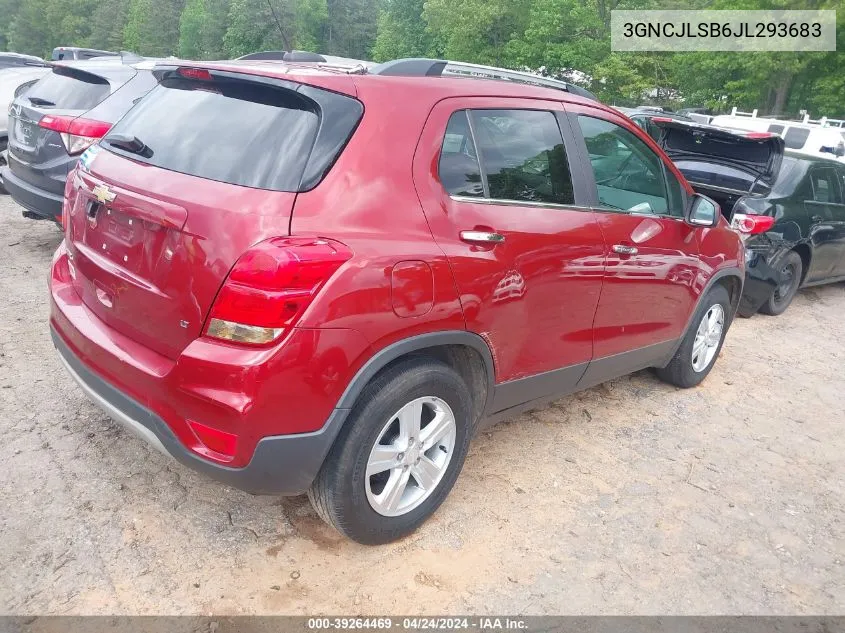 2018 Chevrolet Trax Lt VIN: 3GNCJLSB6JL293683 Lot: 39264469