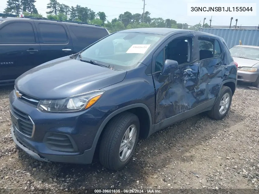 2018 Chevrolet Trax Ls VIN: 3GNCJNSB1JL155044 Lot: 39601635