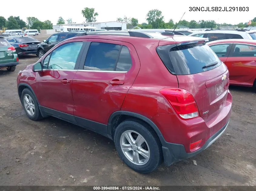 3GNCJLSB2JL291803 2018 Chevrolet Trax Lt