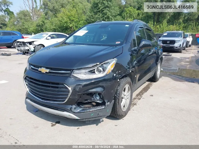 2018 Chevrolet Trax Lt VIN: 3GNCJLSB6JL416589 Lot: 40002639