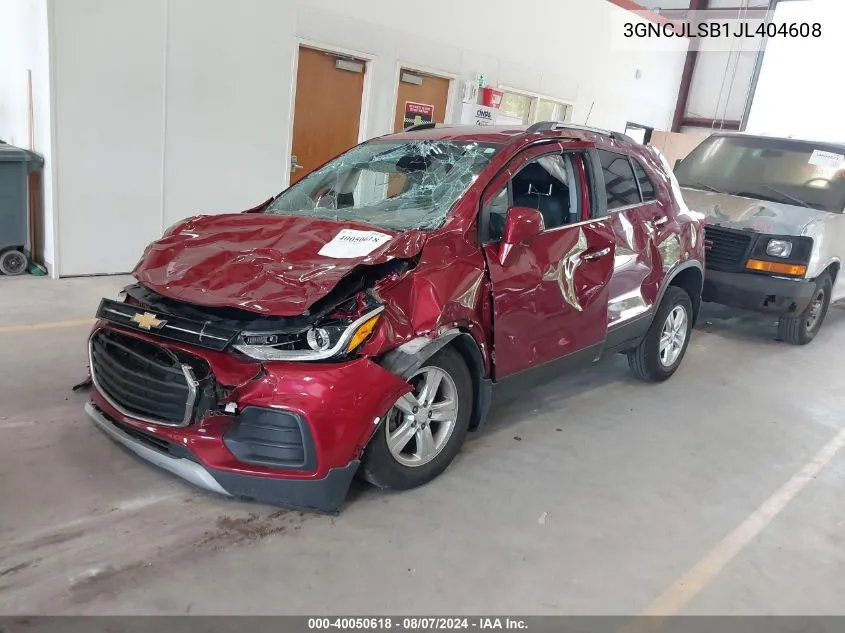 2018 Chevrolet Trax Lt VIN: 3GNCJLSB1JL404608 Lot: 40050618