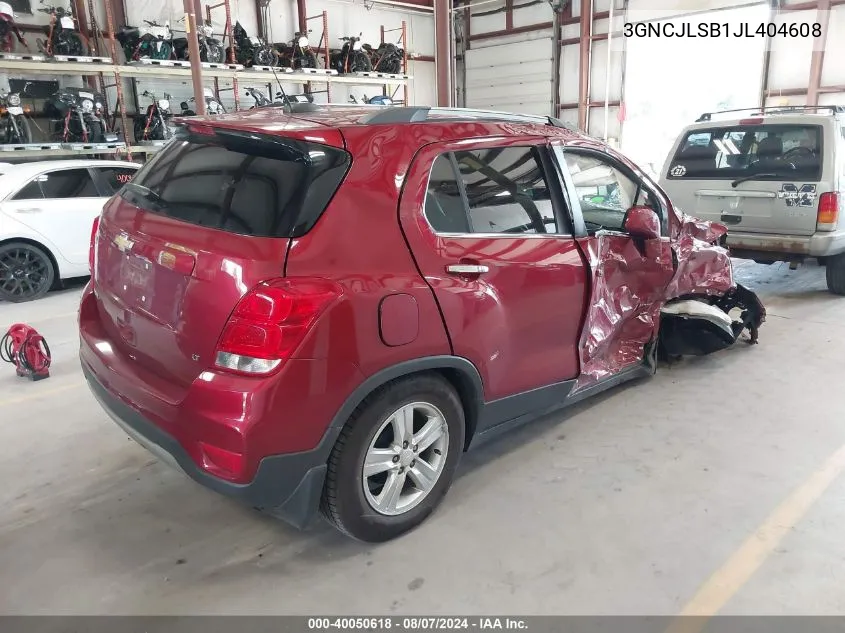 2018 Chevrolet Trax Lt VIN: 3GNCJLSB1JL404608 Lot: 40050618