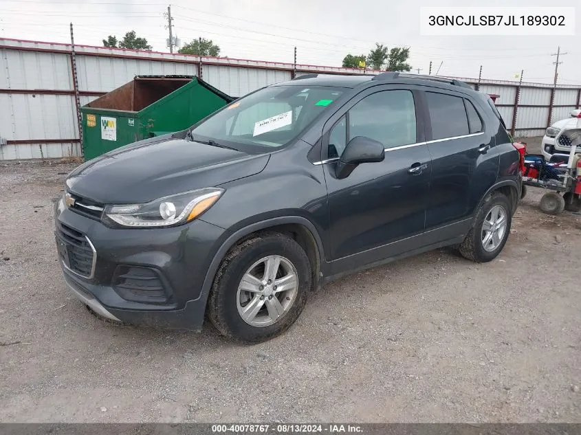 3GNCJLSB7JL189302 2018 Chevrolet Trax 1Lt