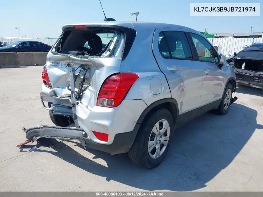 2018 Chevrolet Trax Ls VIN: KL7CJKSB9JB721974 Lot: 40086103