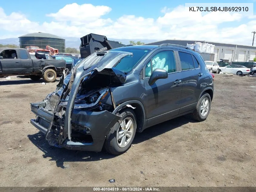 2018 Chevrolet Trax Lt VIN: KL7CJLSB4JB692910 Lot: 40104519