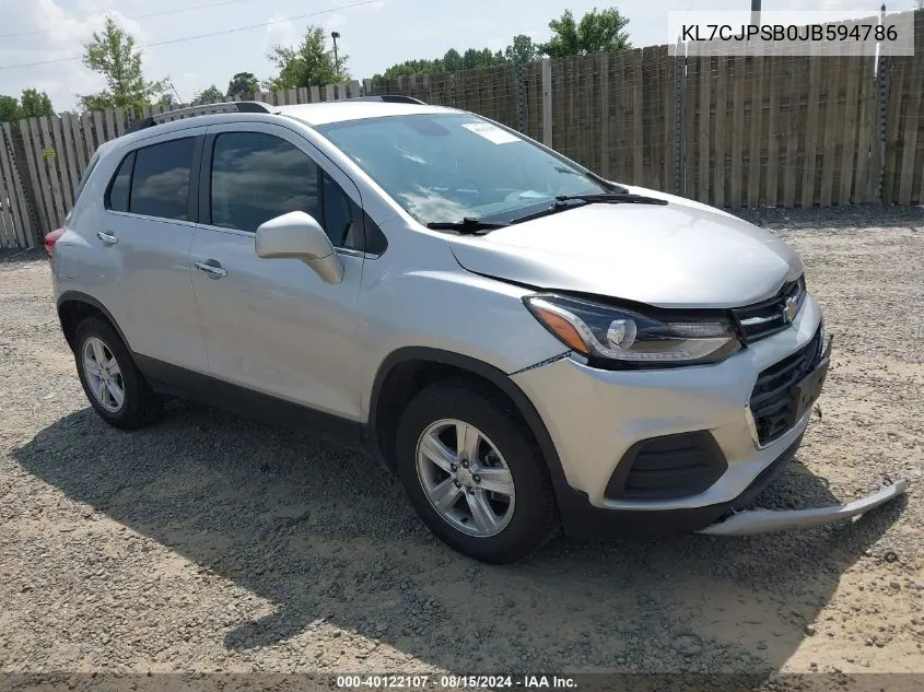 KL7CJPSB0JB594786 2018 Chevrolet Trax Lt