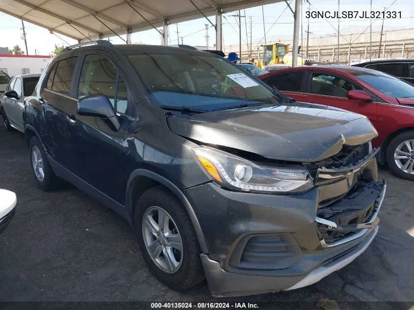 3GNCJLSB7JL321331 2018 Chevrolet Trax Lt