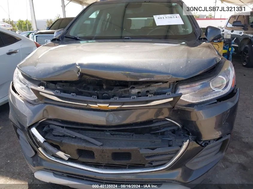 3GNCJLSB7JL321331 2018 Chevrolet Trax Lt