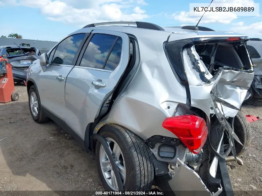 2018 Chevrolet Trax Lt VIN: KL7CJLSB2JB689889 Lot: 40171904