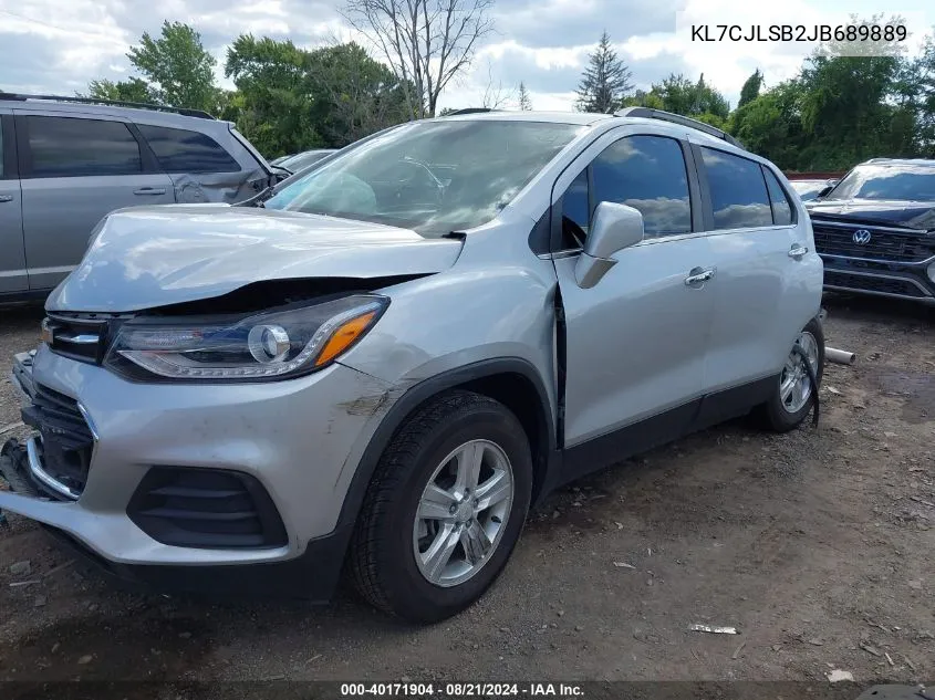 2018 Chevrolet Trax Lt VIN: KL7CJLSB2JB689889 Lot: 40171904