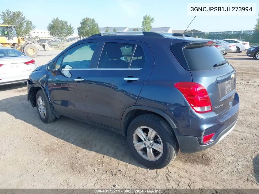 3GNCJPSB1JL273994 2018 Chevrolet Trax Lt