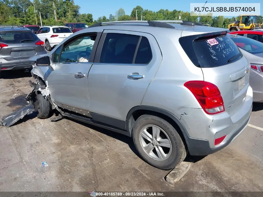 2018 Chevrolet Trax Lt VIN: KL7CJLSB8JB574004 Lot: 40185769