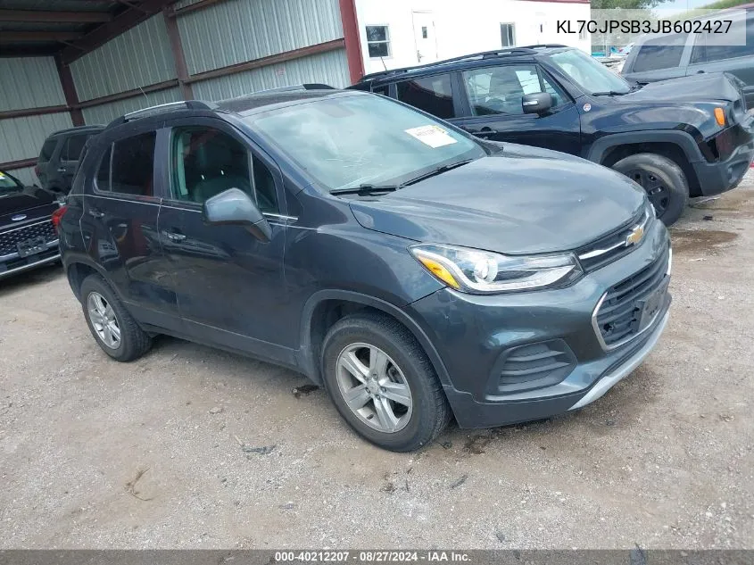 2018 Chevrolet Trax Lt VIN: KL7CJPSB3JB602427 Lot: 40212207