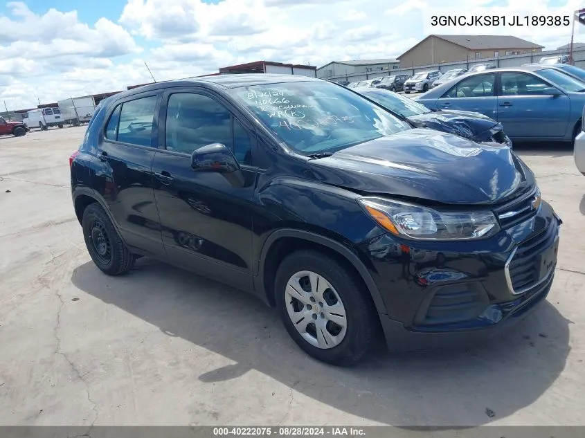 3GNCJKSB1JL189385 2018 Chevrolet Trax Ls