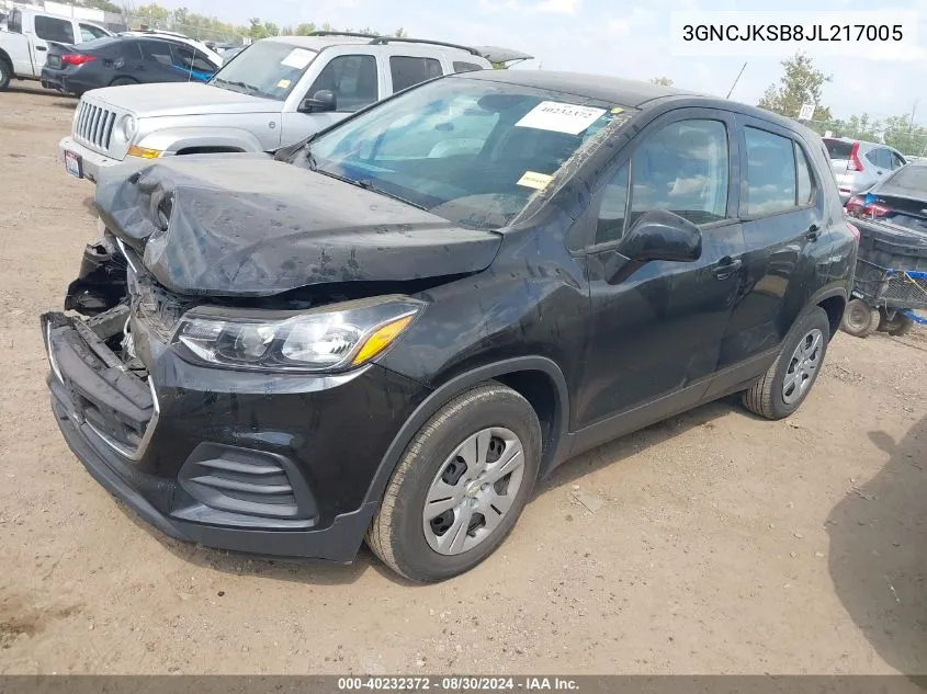 3GNCJKSB8JL217005 2018 Chevrolet Trax Ls